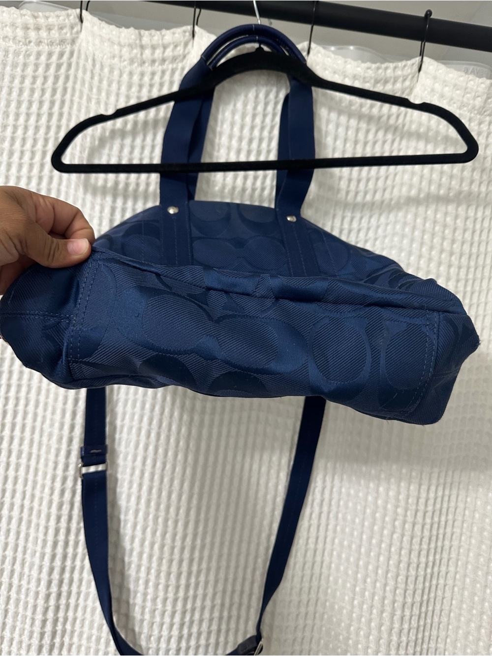 Y2K Coach Navy Tote Bag with Detachable Strap - Picture 5 of 9